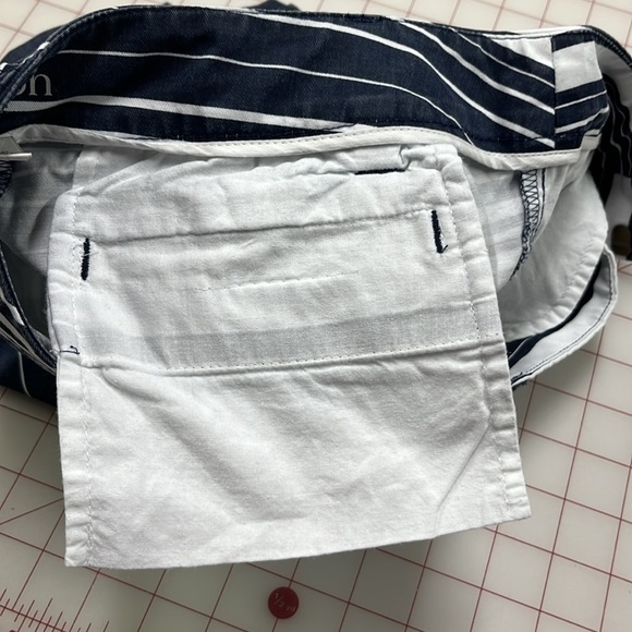CASLON Navy/White Cotton 4 Pocket Nautical Stripe Beachy Picnic Preppy Shorts 0 - Picture 10 of 14